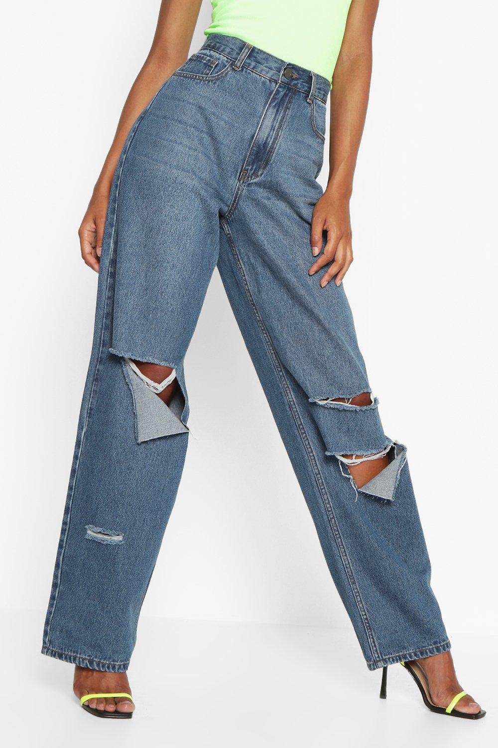 Boohoo ripped clearance boyfriend jeans